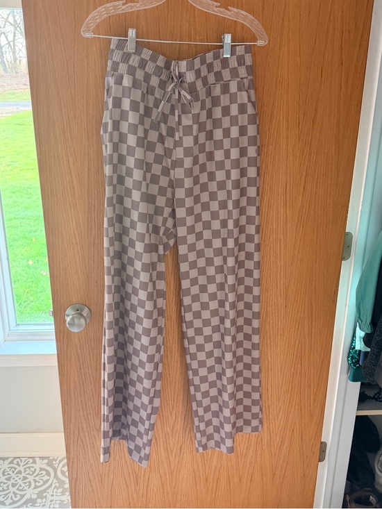 Albion Pants - Albion Checkerboard Lounge Pants in Taupe and Cream